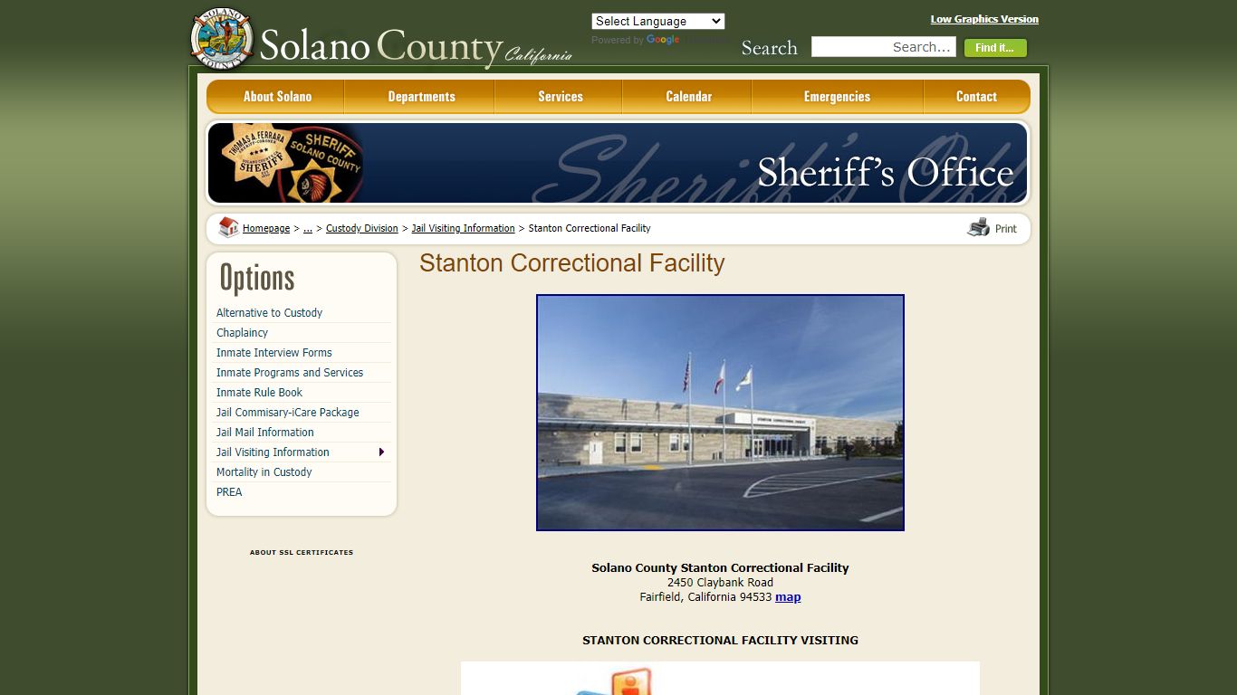 Solano County - Stanton Correctional Facility